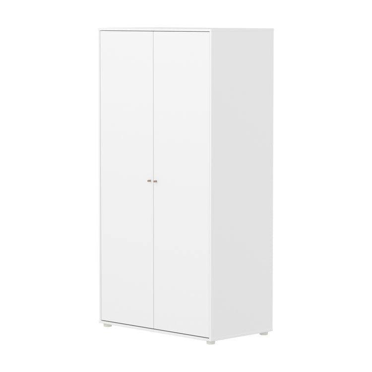 FLEXA. Ντουλάπα Saga. Λευκό/ μπεζ πόμολα/ μπεζ πόδια