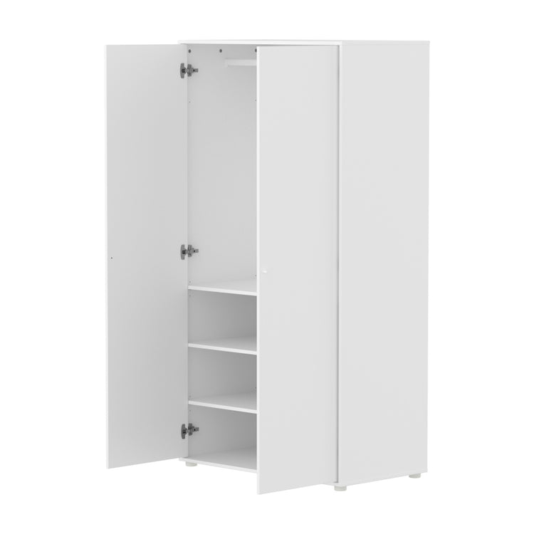 FLEXA. Ντουλάπα Saga. Λευκό/ μπεζ πόμολα/ μπεζ πόδια