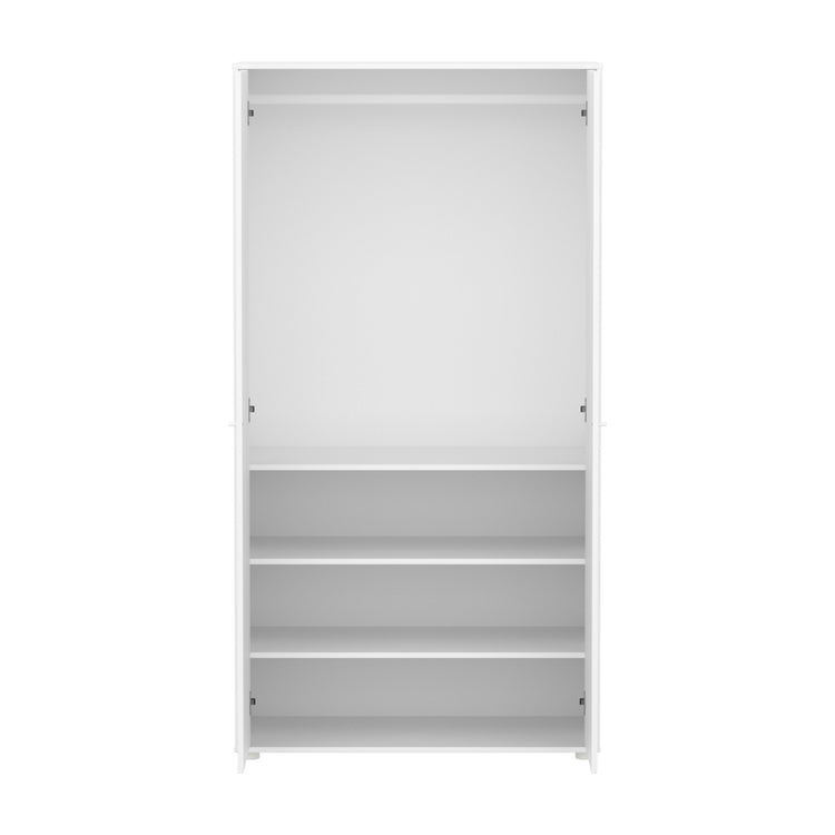 FLEXA. Ντουλάπα Saga. Λευκό/ μπεζ πόμολα/ μπεζ πόδια