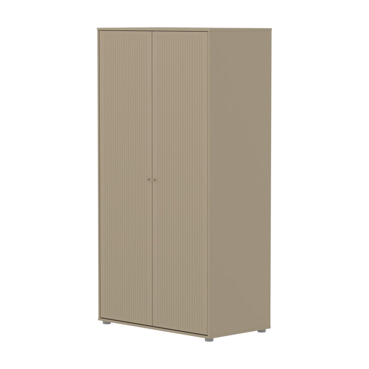 FLEXA. Ντουλάπα Saga με όψεις Grooves. Μπεζ/ μπεζ πόμολα