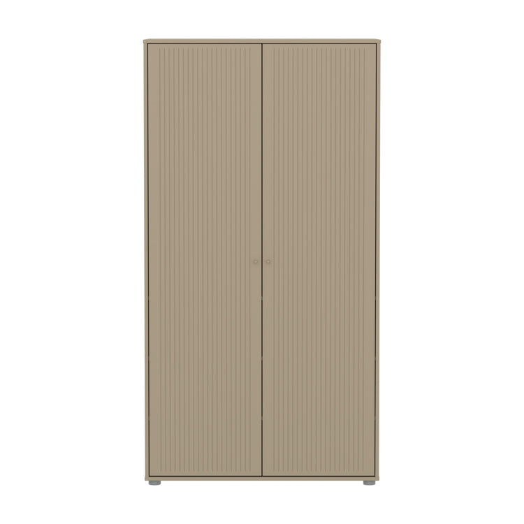 FLEXA. Ντουλάπα Saga με όψεις Grooves. Μπεζ/ μπεζ πόμολα