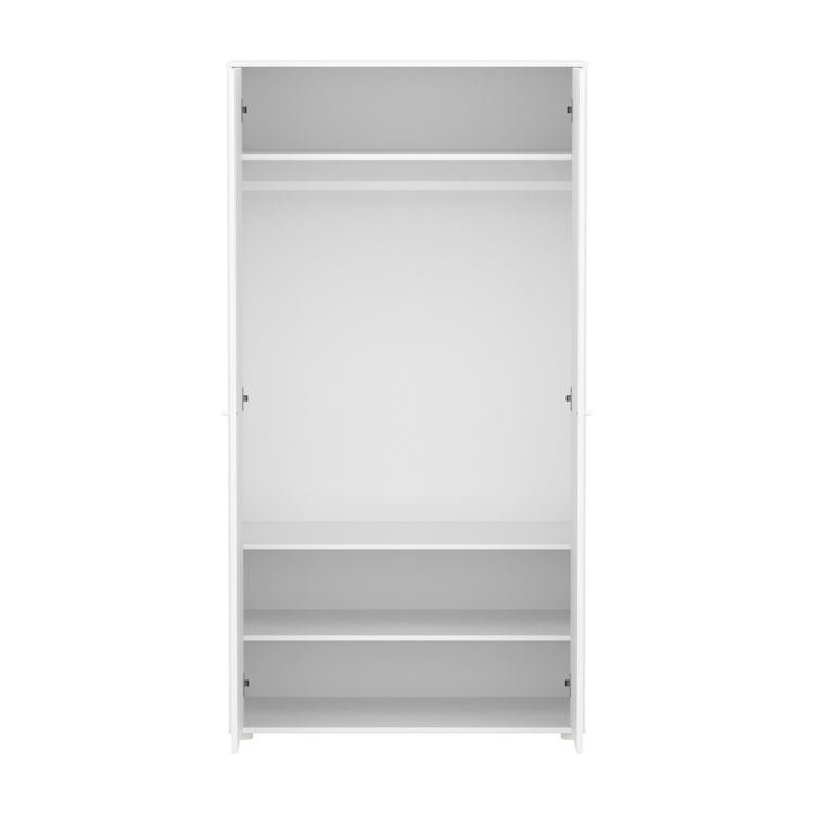 FLEXA. Ντουλάπα Saga με όψεις Grooves. Λευκό/ μπεζ πόμολα