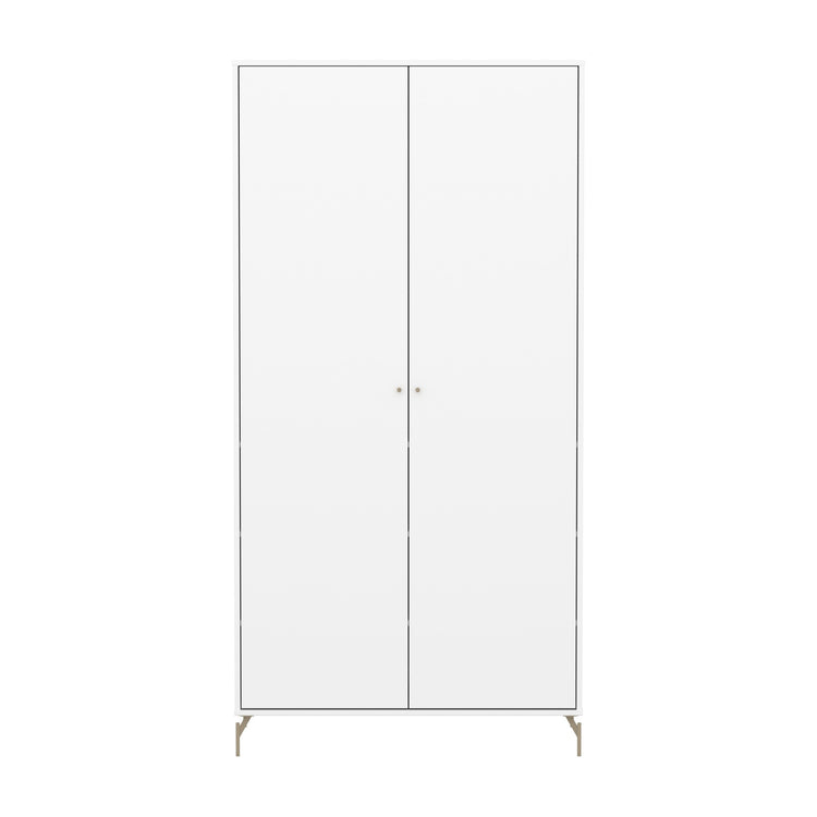 FLEXA. Ντουλάπα Saga. Λευκό/ μπεζ πόμολα/ μπεζ πόδια