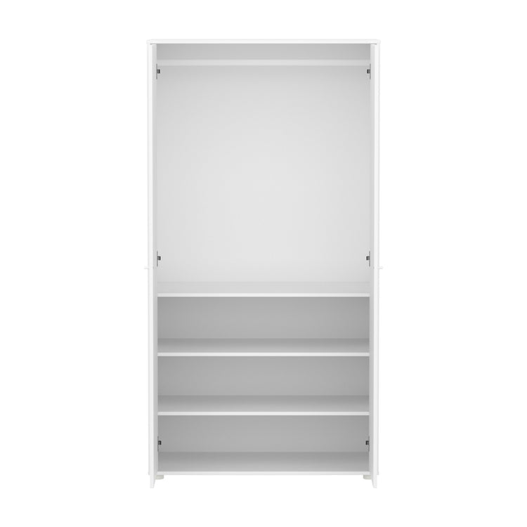 FLEXA. Ντουλάπα Saga. Λευκό/ μπεζ πόμολα/ μπεζ πόδια