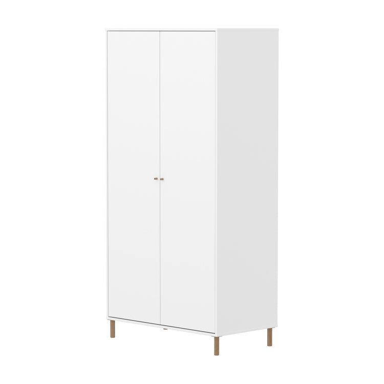 FLEXA. Ντουλάπα Saga. Λευκό/ δρυς πόμολα/ δρυς πόδια