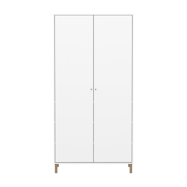 FLEXA. Ντουλάπα Saga. Λευκό/ δρυς πόμολα/ δρυς πόδια