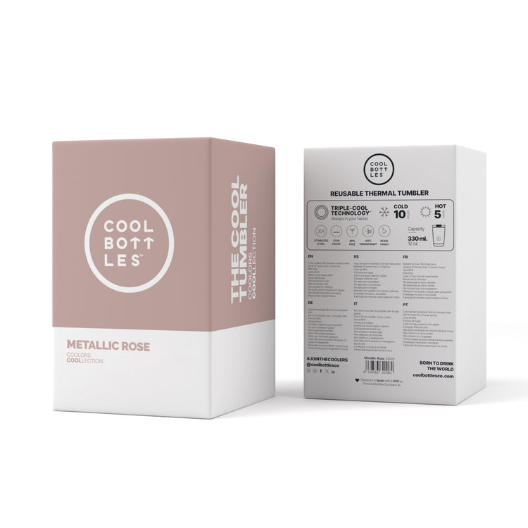 COOL BOTTLES. Ανοξείδωτο ποτήρι-θερμός Μεταλλικό Ροζ 330ml