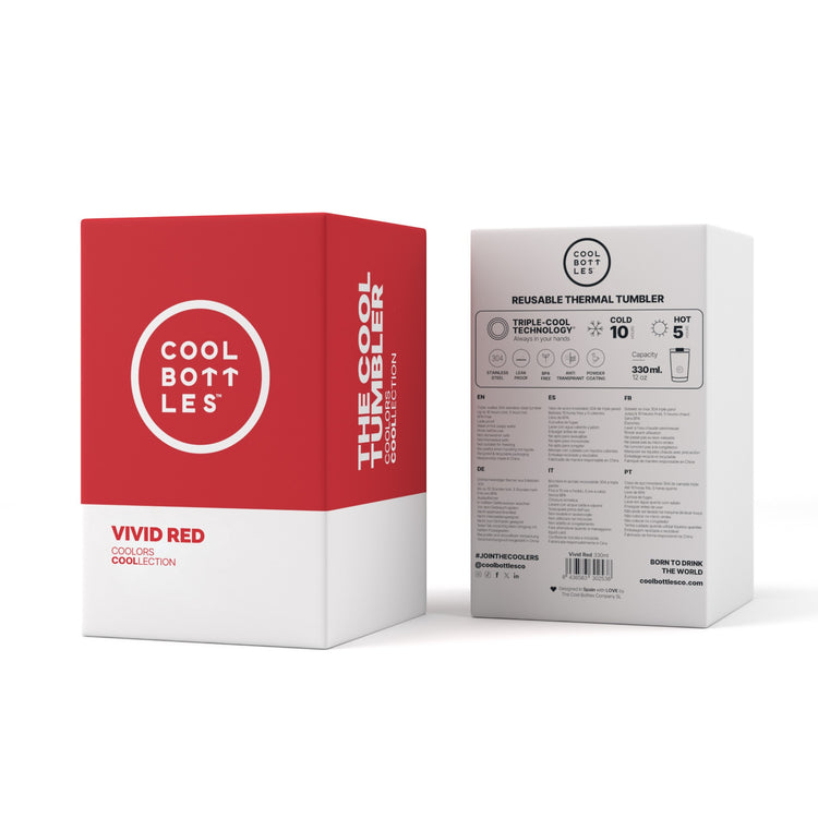 COOL BOTTLES. Ανοξείδωτο ποτήρι-θερμός Έντονο Κόκκινο 330ml