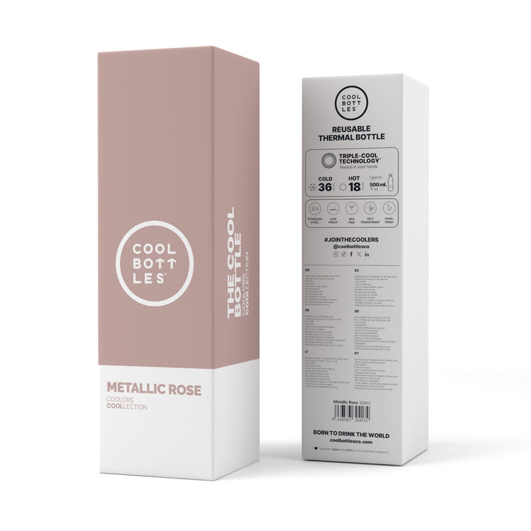COOL BOTTLES. Ανοξείδωτο μπουκάλι-θερμός Μεταλλικό Ροζ 500ml