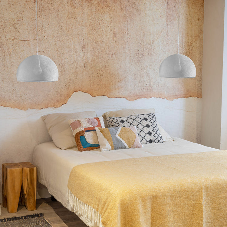 LA CASE DE COUSIN PAUL. Dome lampshade simple White 38 cupola