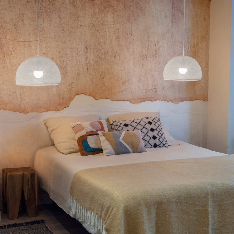 LA CASE DE COUSIN PAUL. Dome lampshade simple White 38 cupola