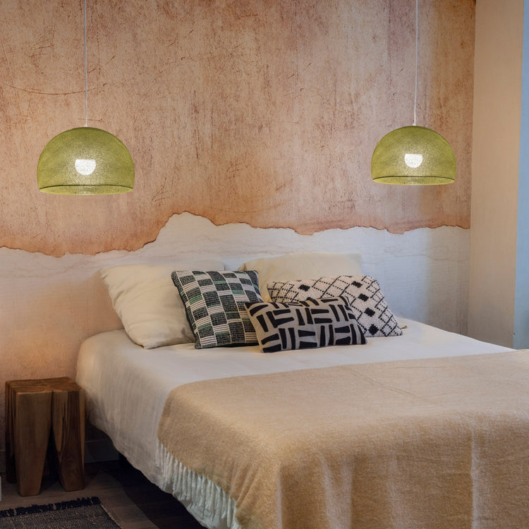 LA CASE DE COUSIN PAUL. Dome lampshade simple Olive Green 38 cupola