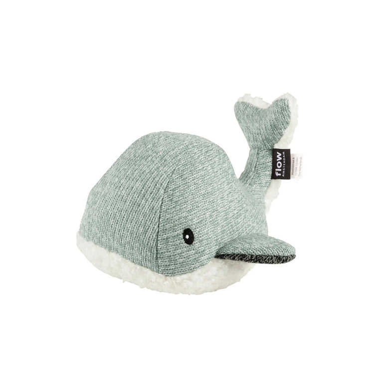 FLOW. Υφασμάτινη φάλαινα Moby με λευκούς ήχους & μουσική - επαναφορτιζόμενο (απαλό πράσινο)