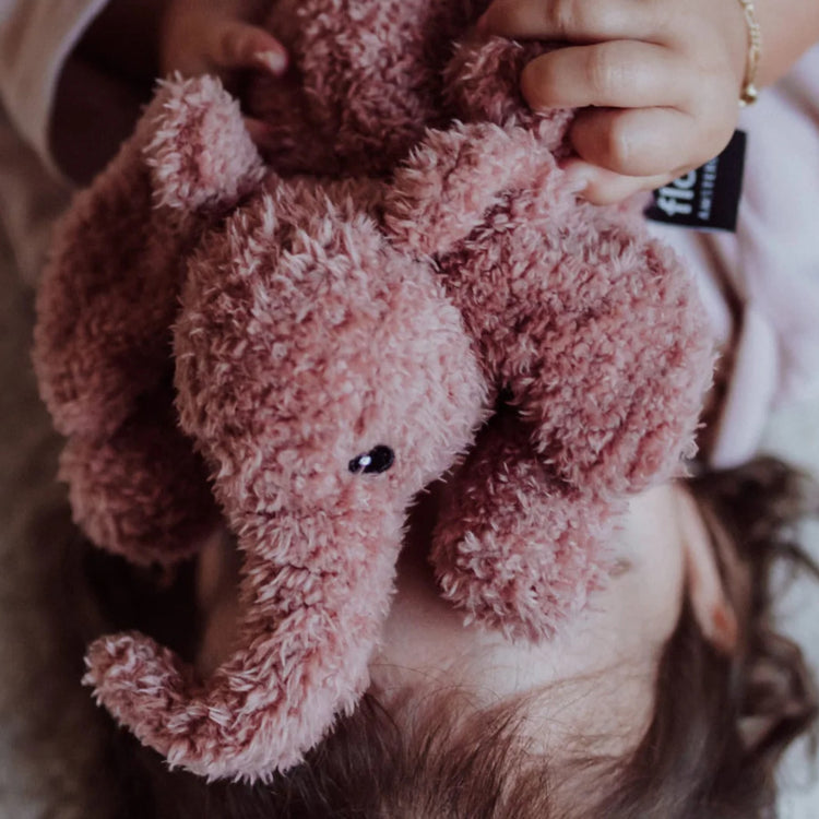 FLOW. Υφασμάτινο ελεφαντάκι George με φωτάκι νυχτός - επαναφορτιζόμενο (ροζ)