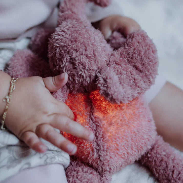 FLOW. Υφασμάτινο ελεφαντάκι George με φωτάκι νυχτός - επαναφορτιζόμενο (ροζ)