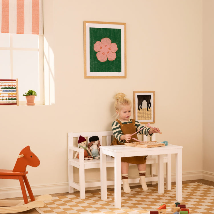 KIDS CONCEPT. Ξύλινο σετ καναπές και τραπεζάκι κήπου (λευκό)