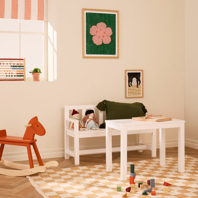 KIDS CONCEPT. Ξύλινο σετ καναπές και τραπεζάκι κήπου (λευκό)