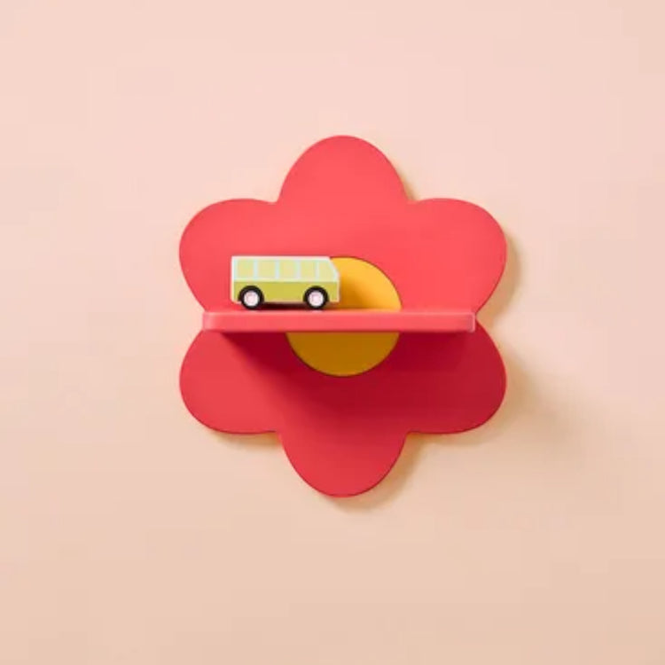 KIDS CONCEPT. Ξύλινο ράφι τοίχου λουλούδι KID'S BASE (ροζ)