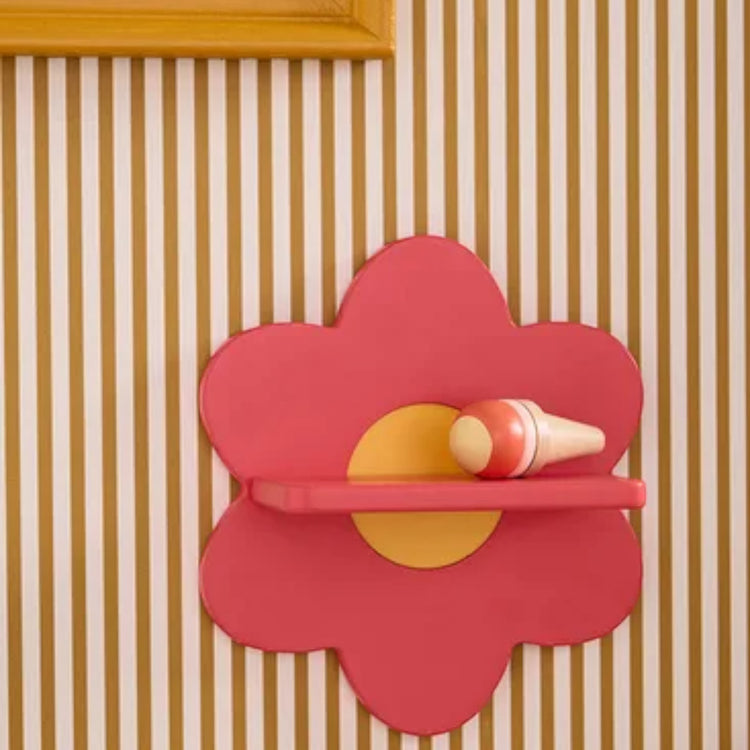 KIDS CONCEPT. Ξύλινο ράφι τοίχου λουλούδι KID'S BASE (ροζ)