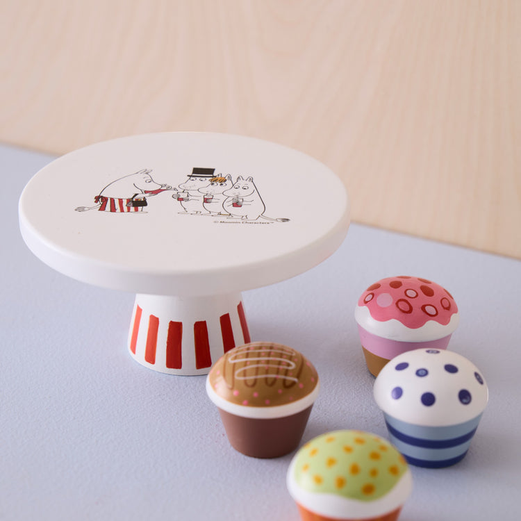 KIDS CONCEPT. Ξύλινος δίσκος με 4 κεκάκια MOOMIN