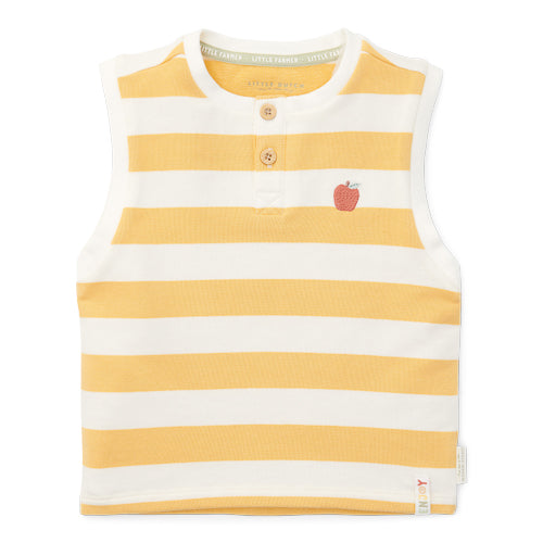 LITTLE DUTCH. Μπλουζάκι αμάνικο Sunny Yellow Stripes