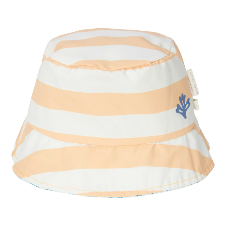 LITTLE DUTCH. Reversible sun hat Honey Stripes / Ocean Dreams Blue - size 2