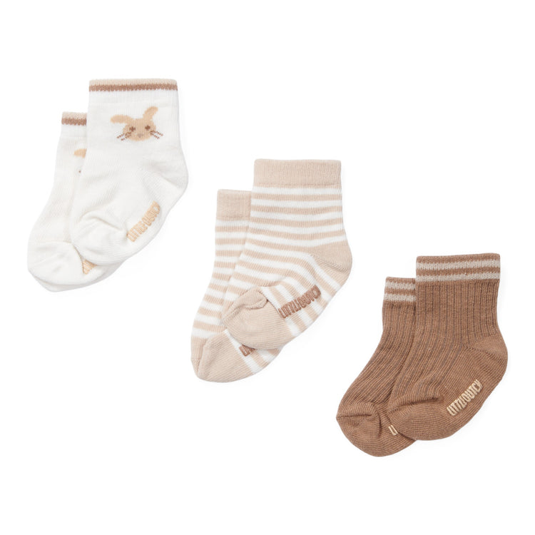 LITTLE DUTCH. Σετ 3 ζευγάρια βρεφικές κάλτσες Baby Bunny - Νο 1 (44/56)