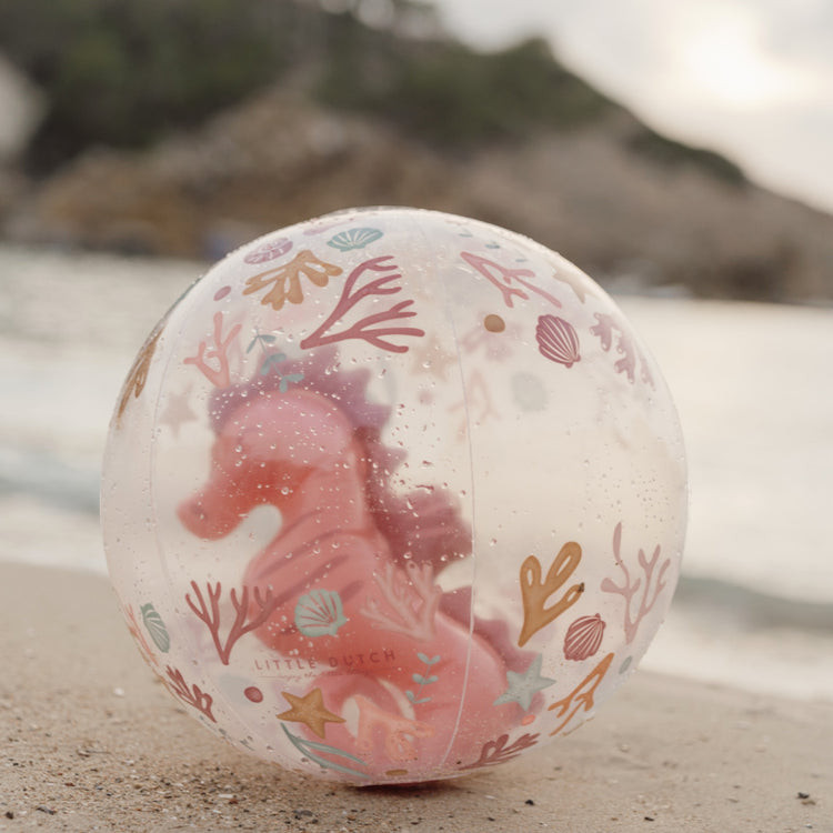 LITTLE DUTCH. Μπάλα παραλίας 3D Ocean Dreams Ροζ