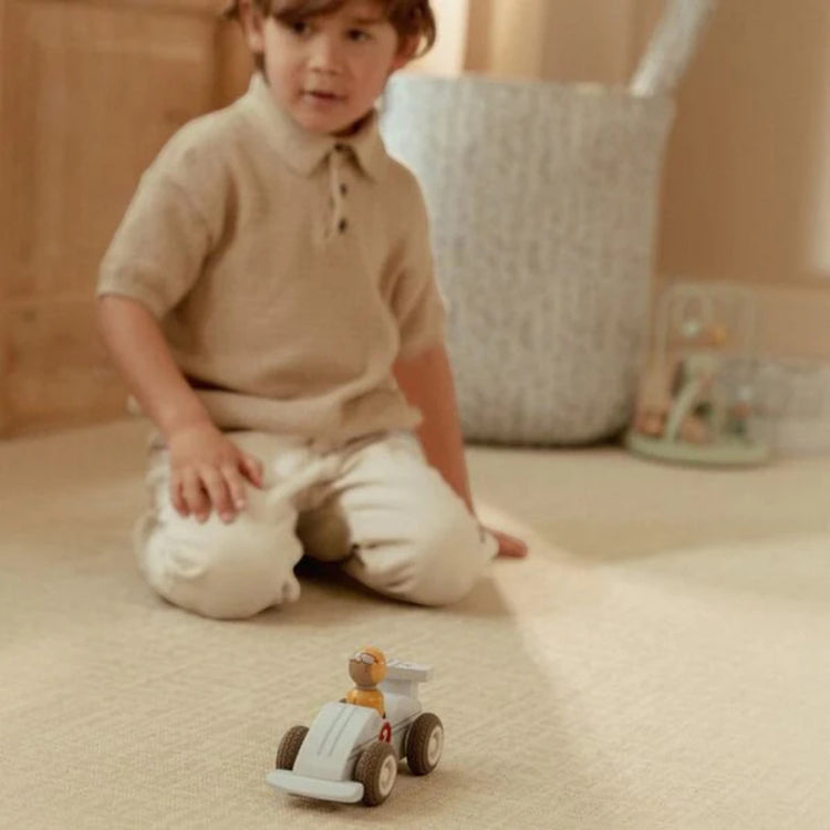 LITTLE DUTCH. Ξύλινα αγωνιστικά αυτοκινητάκια pull-back FSC