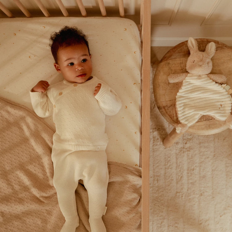 LITTLE DUTCH. Υφασμάτινο ανάγλυφο ντουντού κουνελάκι Newborn Naturals GRS