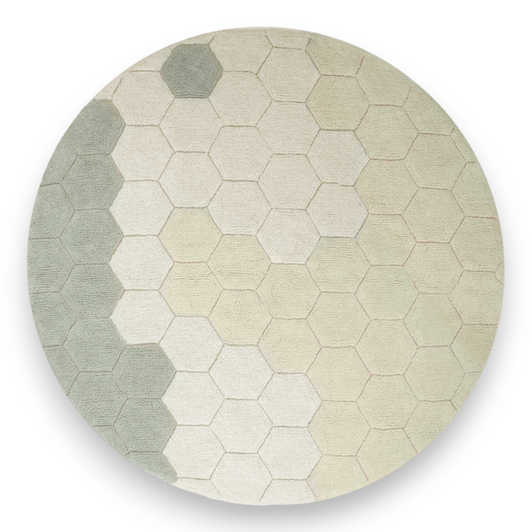 Lorena Canals. Washable rug Round Honeycomb Blue Sage 140 cm
