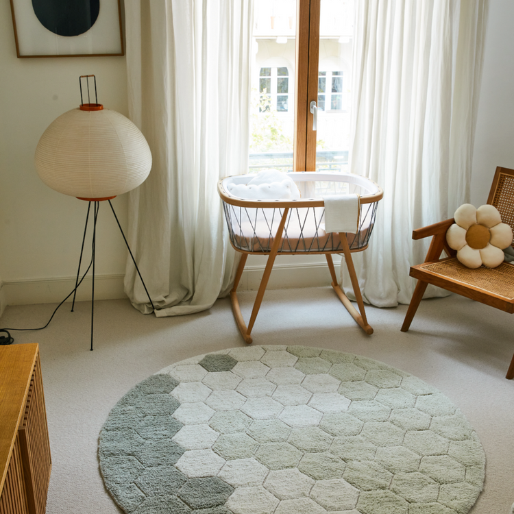 Lorena Canals. Χαλί δωματίου στρόγγυλο Round Honeycomb Blue Sage 140 εκ.