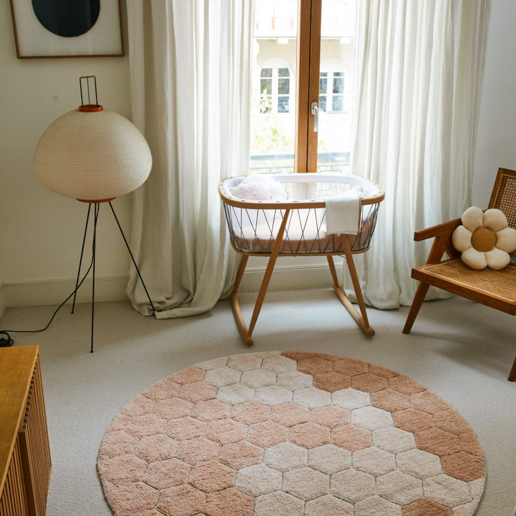 Lorena Canals. Χαλί δωματίου στρόγγυλο Round Honeycomb Rose 140 εκ.