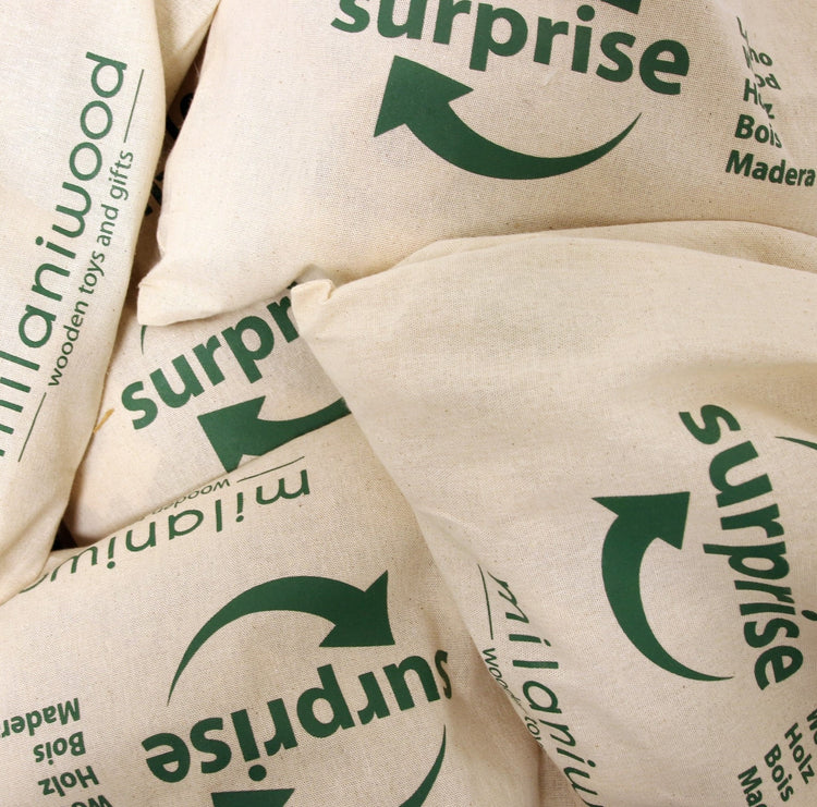 MILANIWOOD. Ξύλινα εξαρτήματα κατασκευών σε υφασμάτινη τσάντα «Surprise»