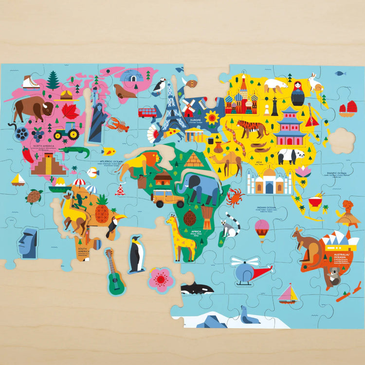 MUDPUPPY. Παζλ 78 κομματιών Παγκόσμιος Χάρτης