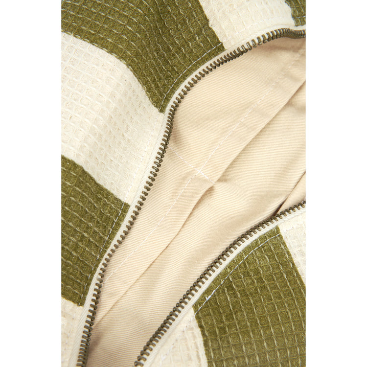 PORTOFINO. Τσαντάκι-μπανάνα Pistachio Stripes Waffle
