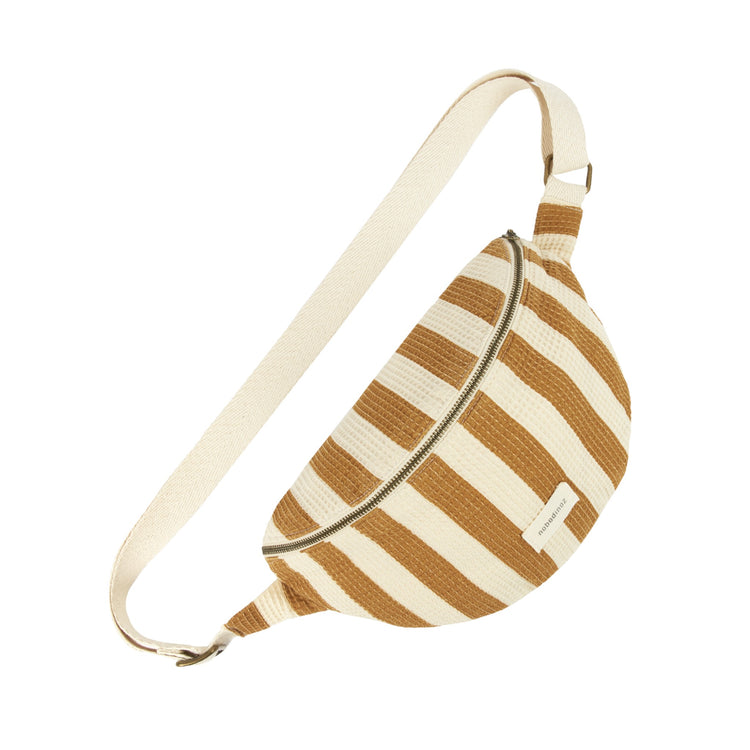 PORTOFINO. Τσαντάκι-μπανάνα Honey Stripes Waffle