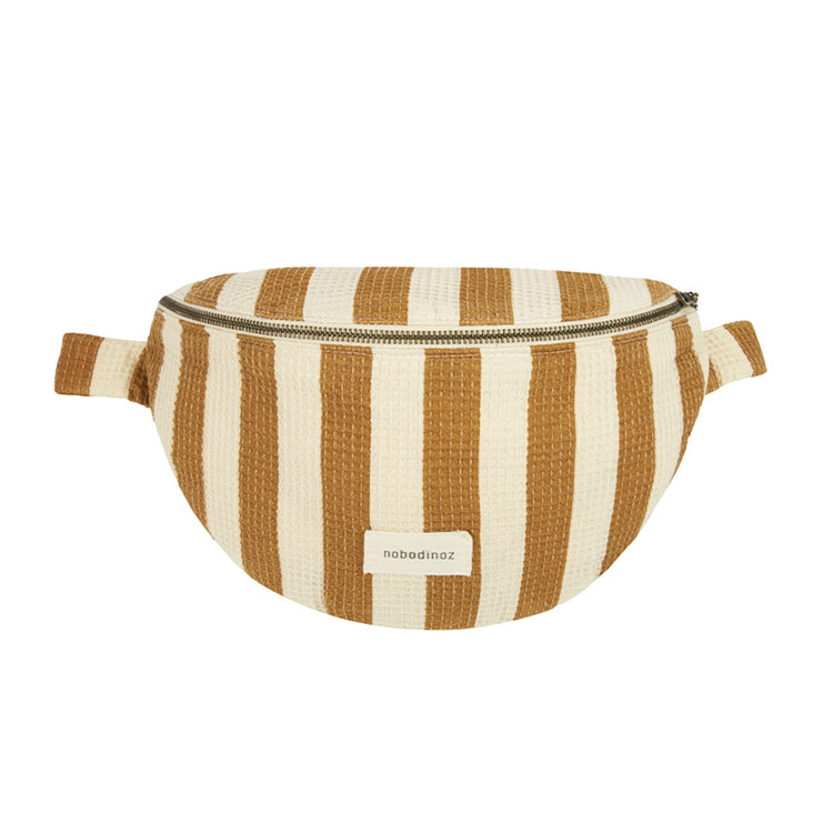 PORTOFINO. Τσαντάκι-μπανάνα Honey Stripes Waffle