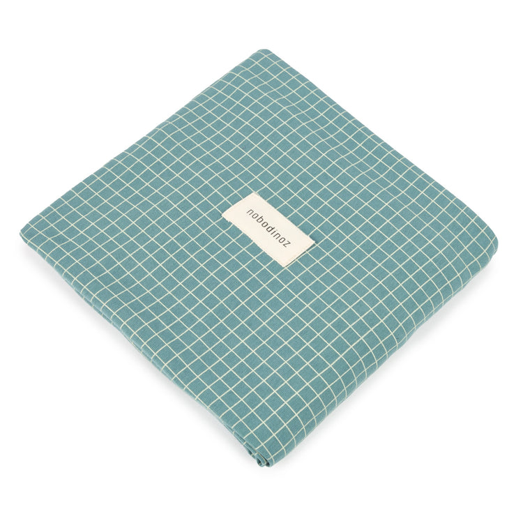 STORIES. Κάλυμμα αλλαξιέρας Limited Edition Teal Cream Grid 50x70