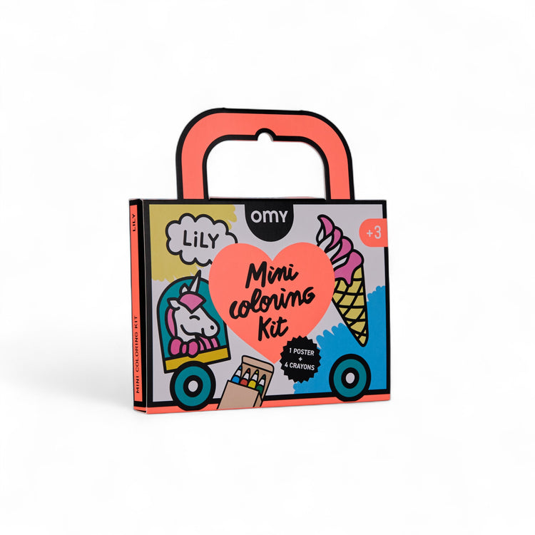 OMY. Αφίσα ζωγραφικής μίνι με ξυλομπογιές Μονόκεροι On the go