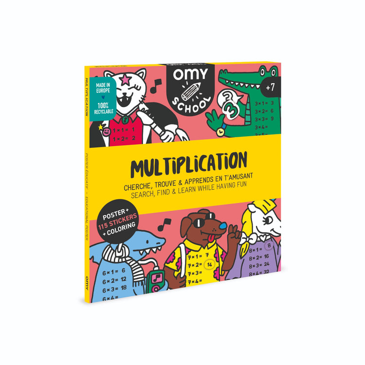 OMY. Αφίσα γίγας για ζωγραφική με αυτοκόλλητα School Πολλαπλασιασμοί