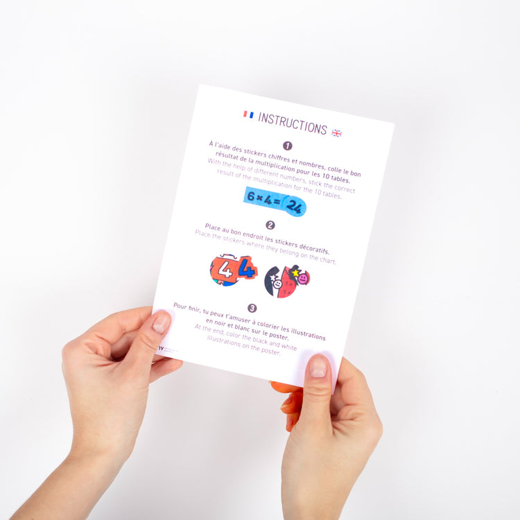 OMY. Αφίσα γίγας για ζωγραφική με αυτοκόλλητα School Πολλαπλασιασμοί