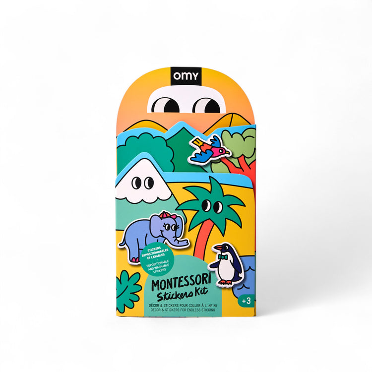 OMY. Φορητό παιχνίδι με αυτοκόλλητα σιλικόνης Montessori - Animals
