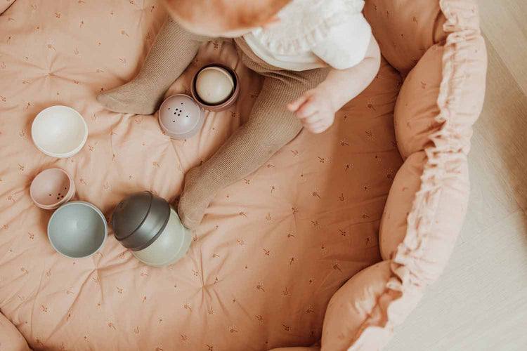 PLAY&GO. Στρώμα παιχνιδιού μαλακό - βρεφική φωλιά - τσάντα 3 σε 1. Flowers