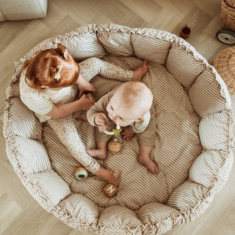 PLAY&GO. Στρώμα παιχνιδιού μαλακό - βρεφική φωλιά - τσάντα 3 σε 1. Bloom Stripes Blue