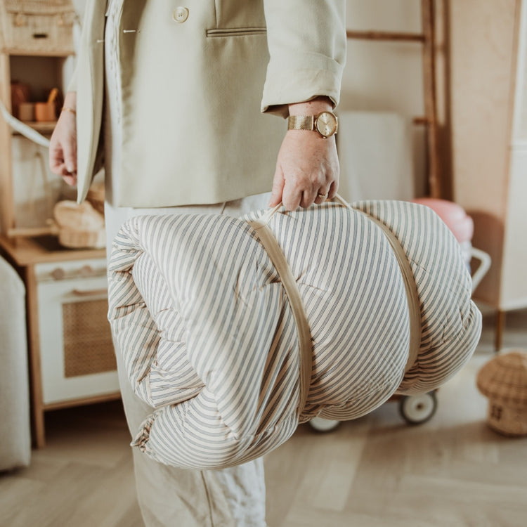 PLAY&GO. Στρώμα παιχνιδιού μαλακό - βρεφική φωλιά - τσάντα 3 σε 1. Bloom Stripes Blue