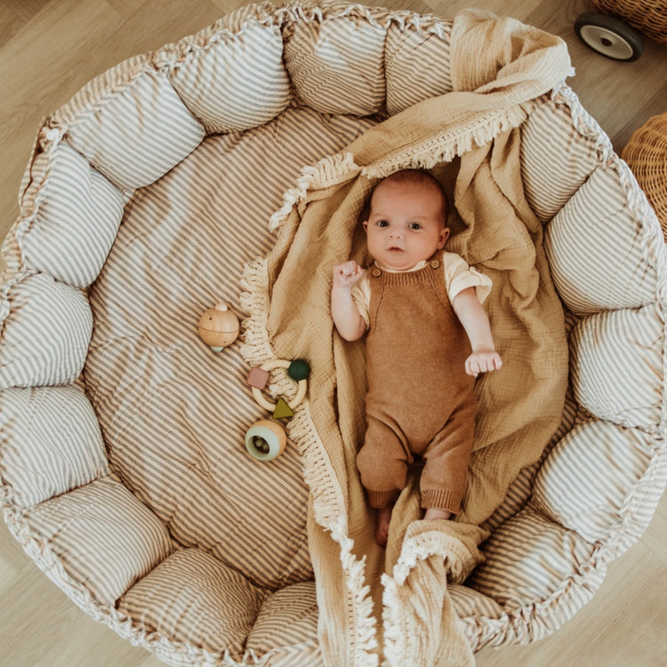 PLAY&GO. Στρώμα παιχνιδιού μαλακό - βρεφική φωλιά - τσάντα 3 σε 1. Bloom Stripes Blue