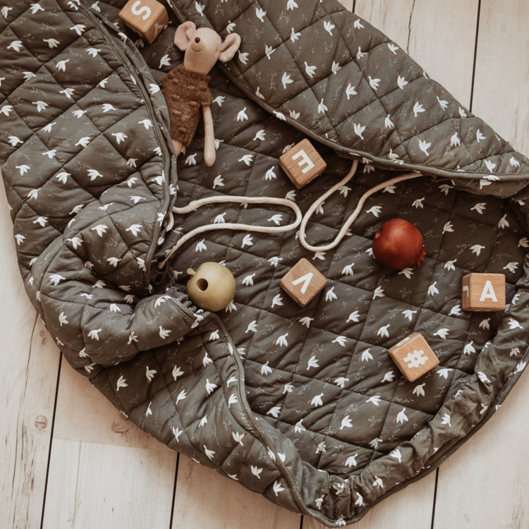 PLAY&GO. Βρεφικό στρώμα παιχνιδιού από οργανικό βαμβάκι 3 σε 1. Birds