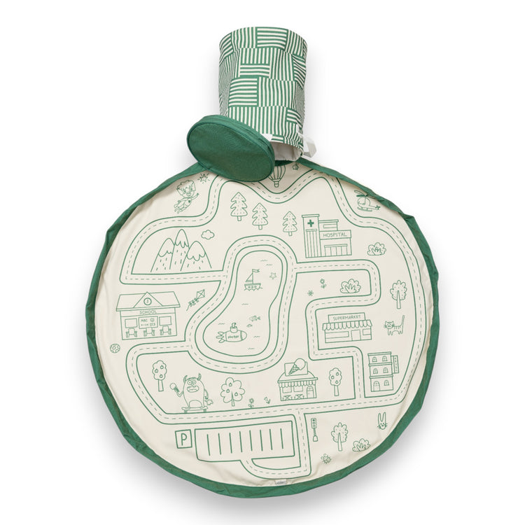 PLAY&GO. Soo χαλάκι παιχνιδιού με καλάθι αποθήκευσης. Αυτοκινητόδρομος