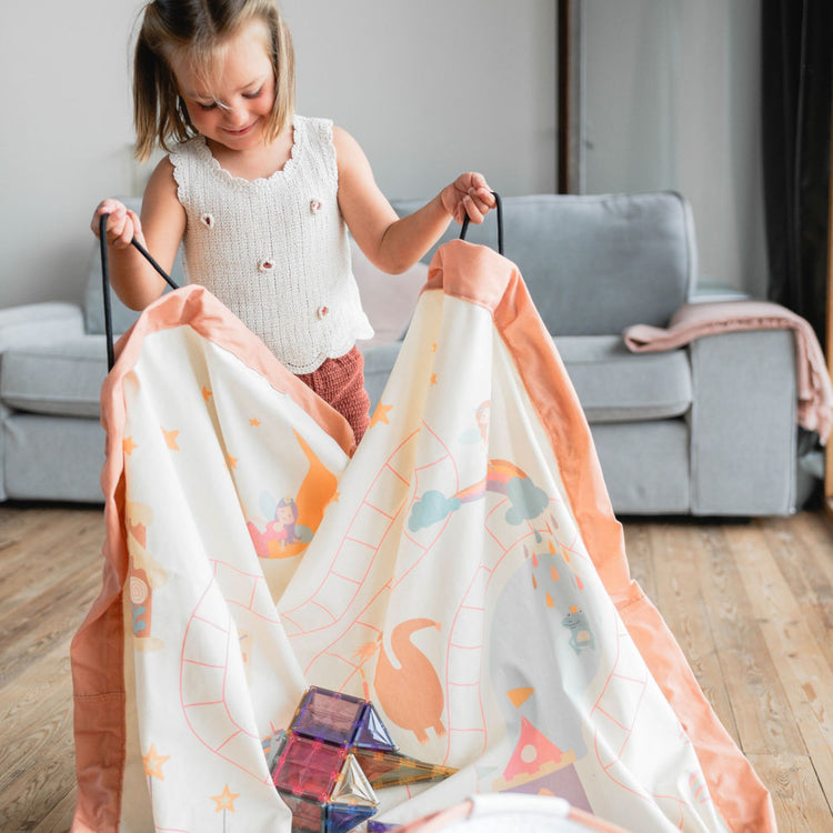 PLAY&GO. Soo χαλάκι παιχνιδιού με καλάθι αποθήκευσης. Πριγκίπισσες